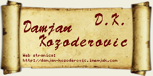 Damjan Kozoderović vizit kartica